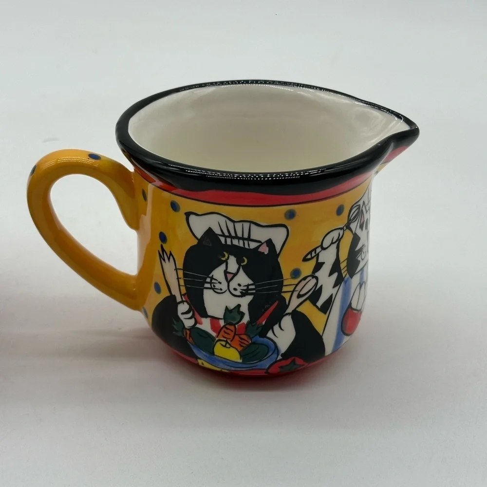 Catzilla by Candice‎ Reiter 3 Cat Chefs Creamer Pitcher 2002 Discontinued
